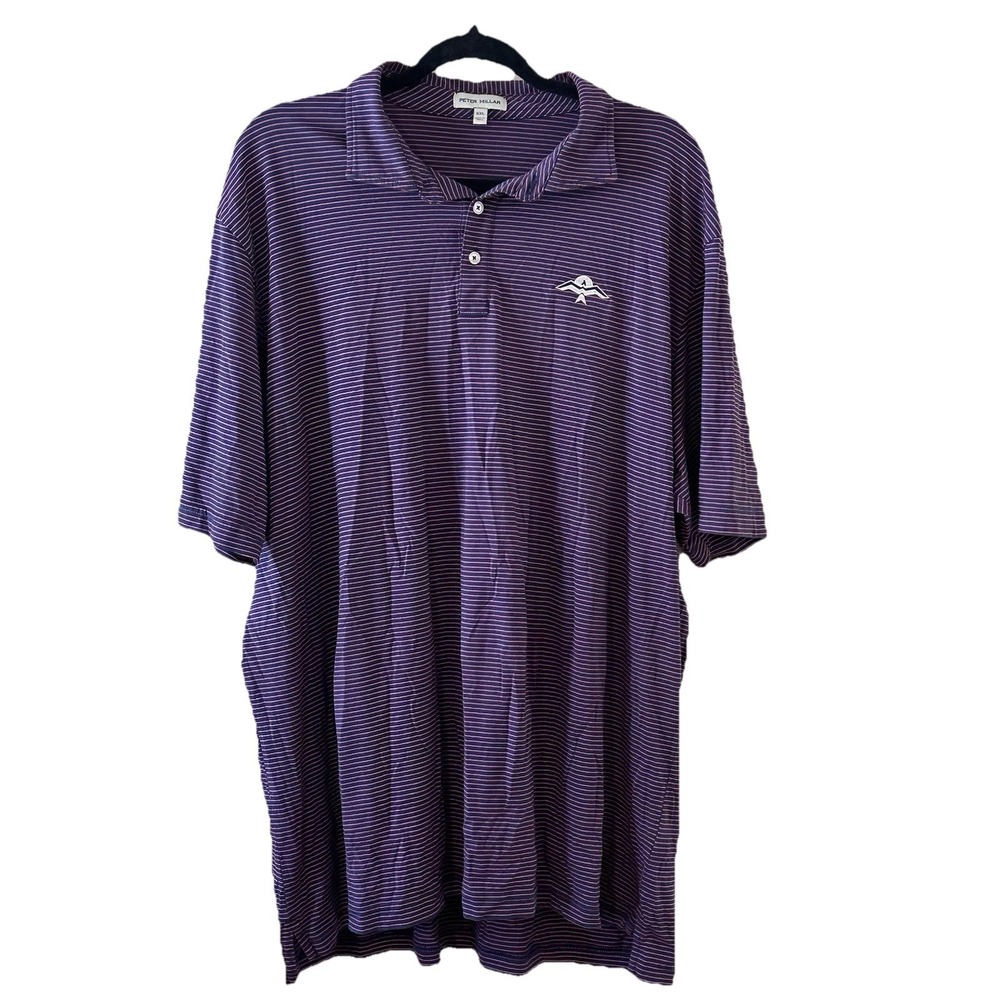 Peter Millar Blue Burnt Orange Mens Polo Golf Shirt Pima‎ Cotton Size XXL